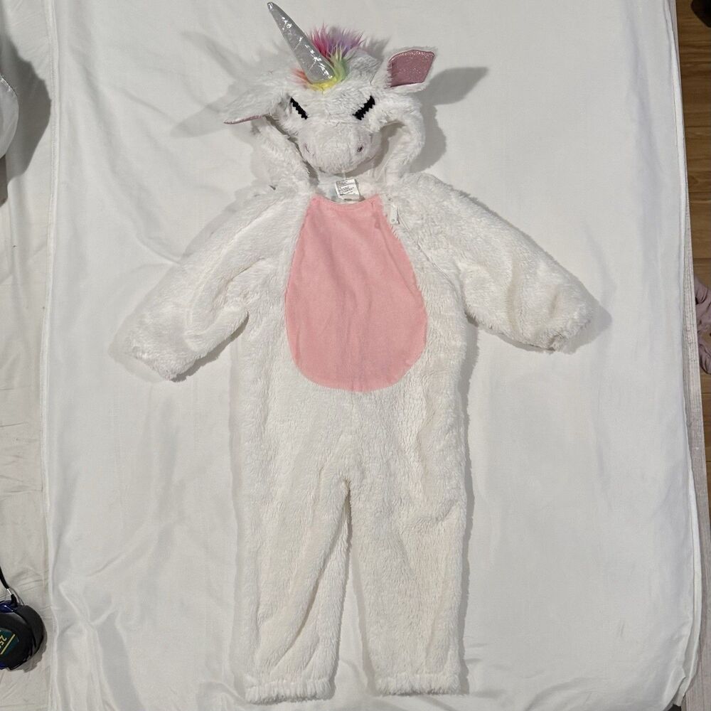 Target Unicorn Halloween Bodysuit Costume Rainbow 18-24 Month Faux Fur Girl EUC